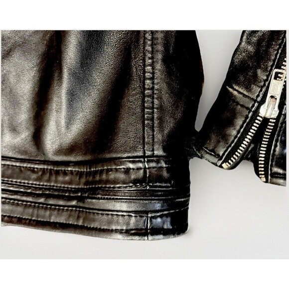 Obey Worldwide Leather Moto Jacket M Shepard Fairey Inner Art Black Biker Rare - Picture 10 of 11
